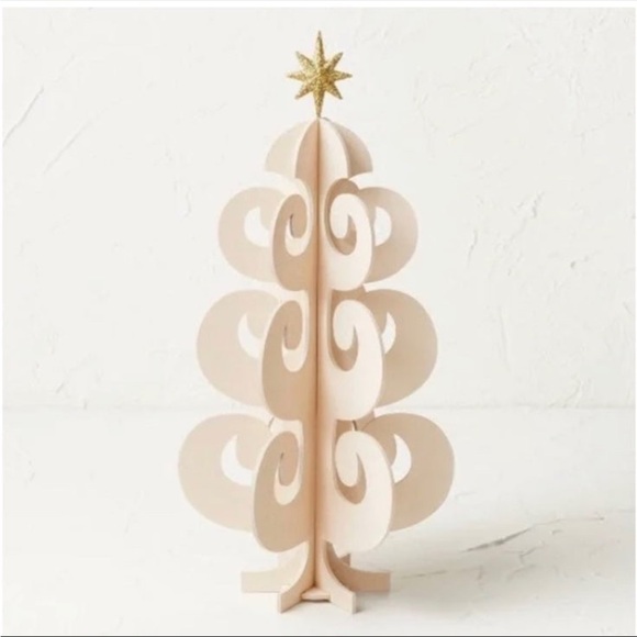 Opalhouse Other - Opalhouse Jungalow Wood Swirl Christmas Tree Decor w/Gold Star - White/Cream